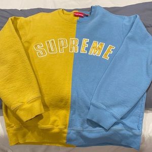 Supreme half half crew neck